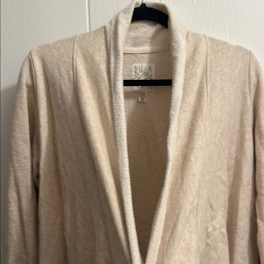 Billabong Cream Cardigan Asymmetrical Waterfall Knit - Picture 10 of 14